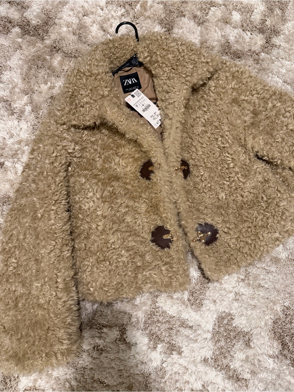 Women Zara Tan Faux Shearling Coat